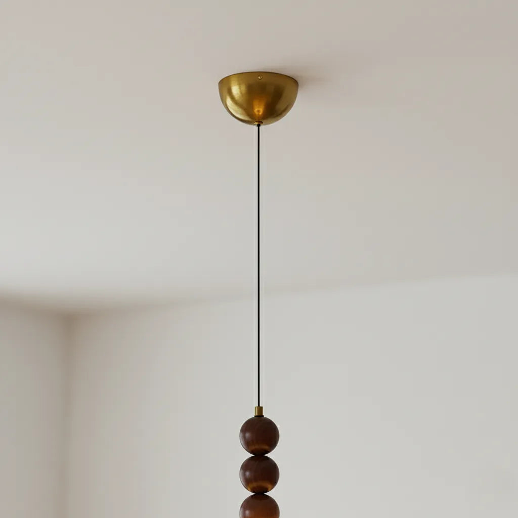 Avelora Japandi Wood & Fabric Pendant Light