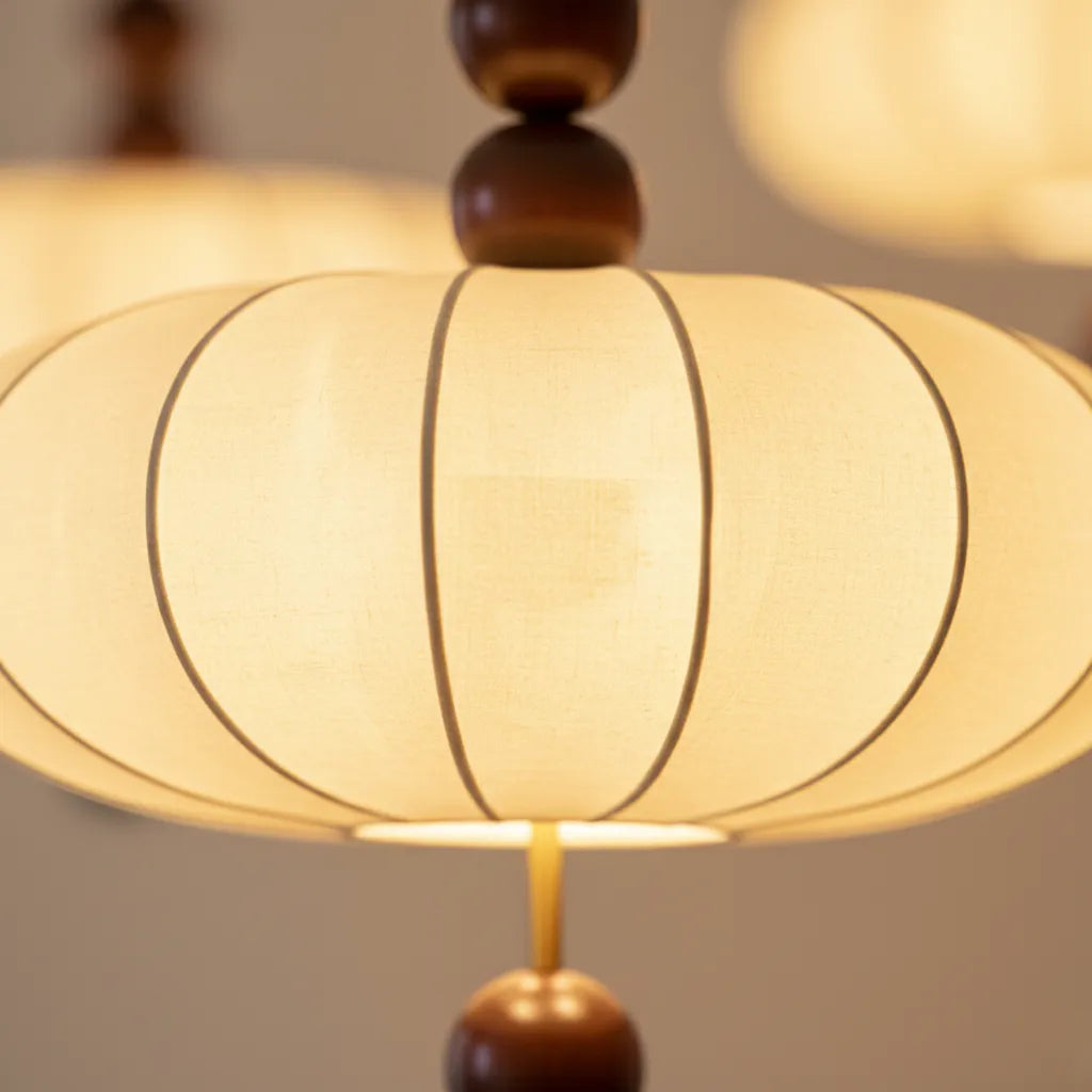 Japandi Mid-Century Fabric Pendant Light