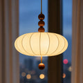 Avelora Japandi Wood & Fabric Pendant Light