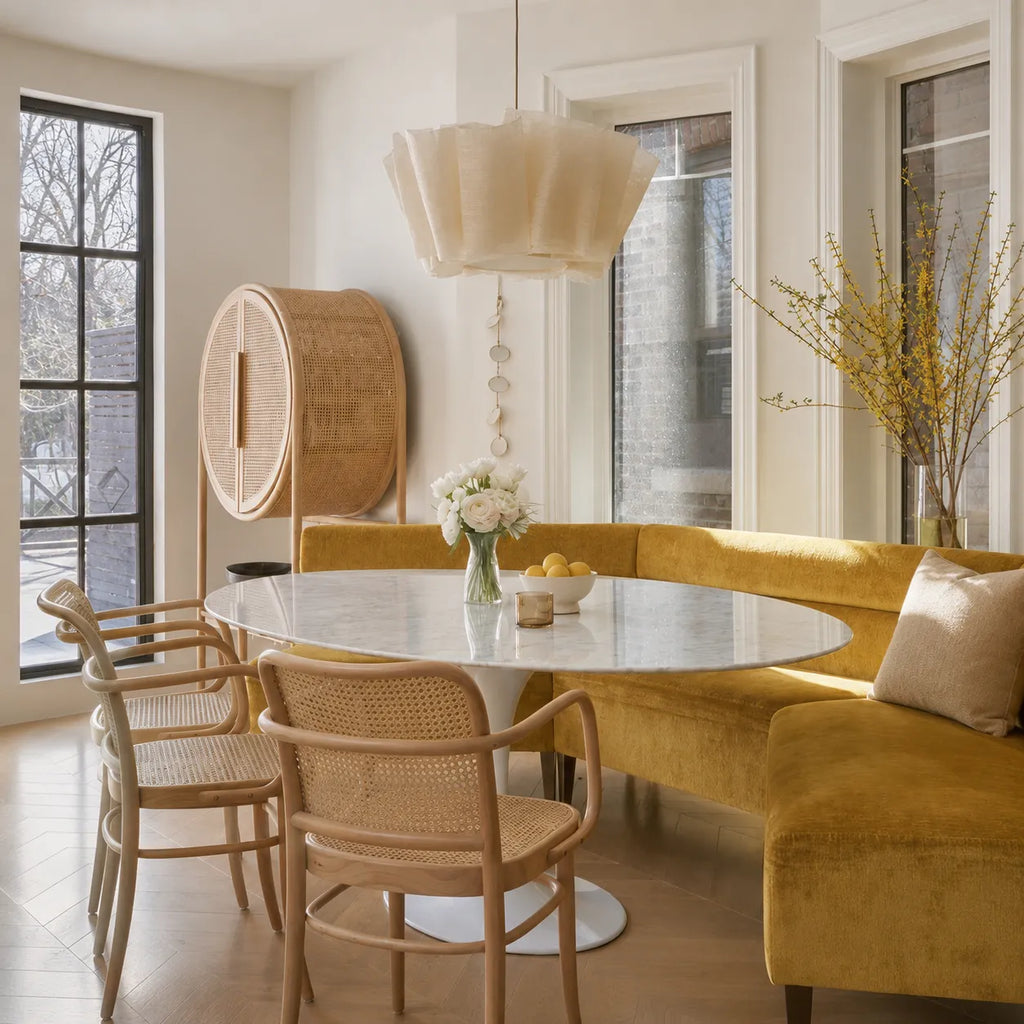 Evren Japandi Pleated Fabric Pendant Light
