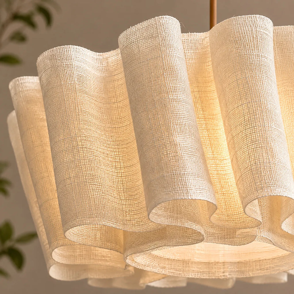 Evren Japandi Pleated Fabric Pendant Light