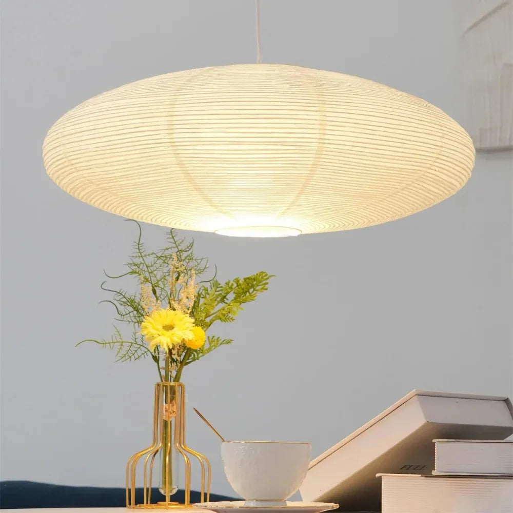 Juno Japandi Sculpted Mulberry Paper LED Pendant Light