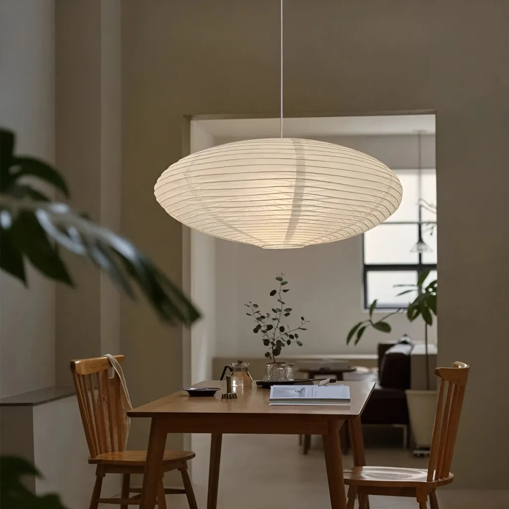 Juno Japandi Sculpted Mulberry Paper LED Pendant Light