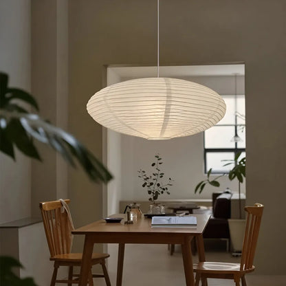Japandi Sculpted Paper Pendant Light with Organic Form