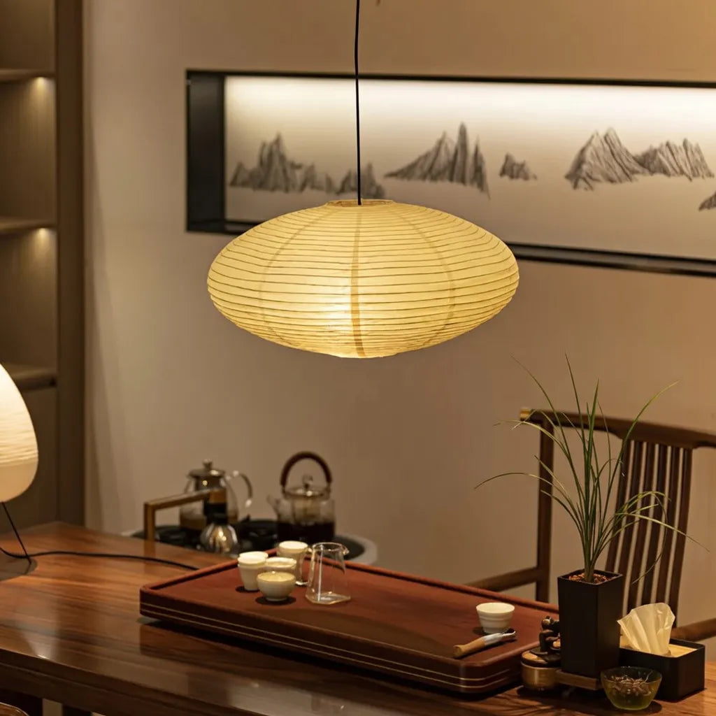 Juno Japandi Sculpted Mulberry Paper LED Pendant Light