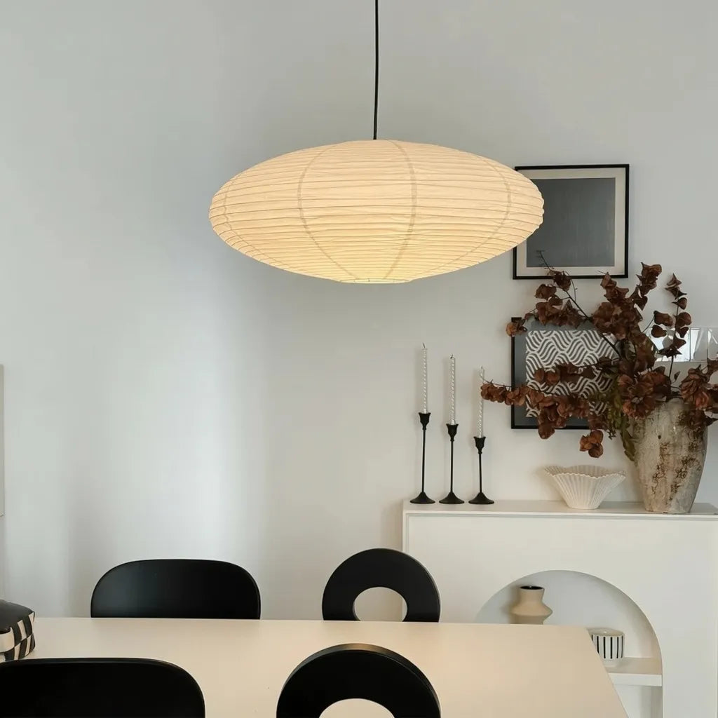 Juno Japandi Sculpted Mulberry Paper LED Pendant Light