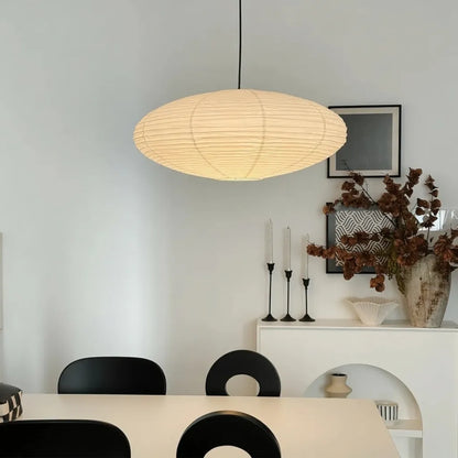 Japandi Sculpted Paper Pendant Light with Organic Form