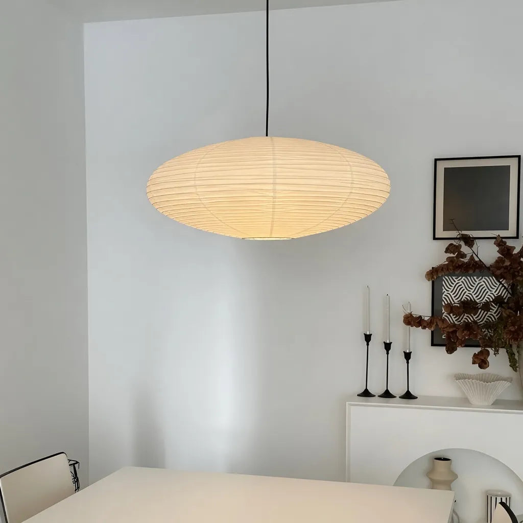 Juno Japandi Sculpted Mulberry Paper LED Pendant Light
