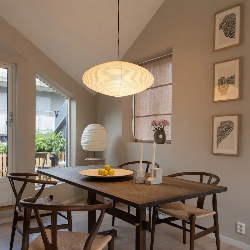 Juno Japandi Sculpted Mulberry Paper LED Pendant Light
