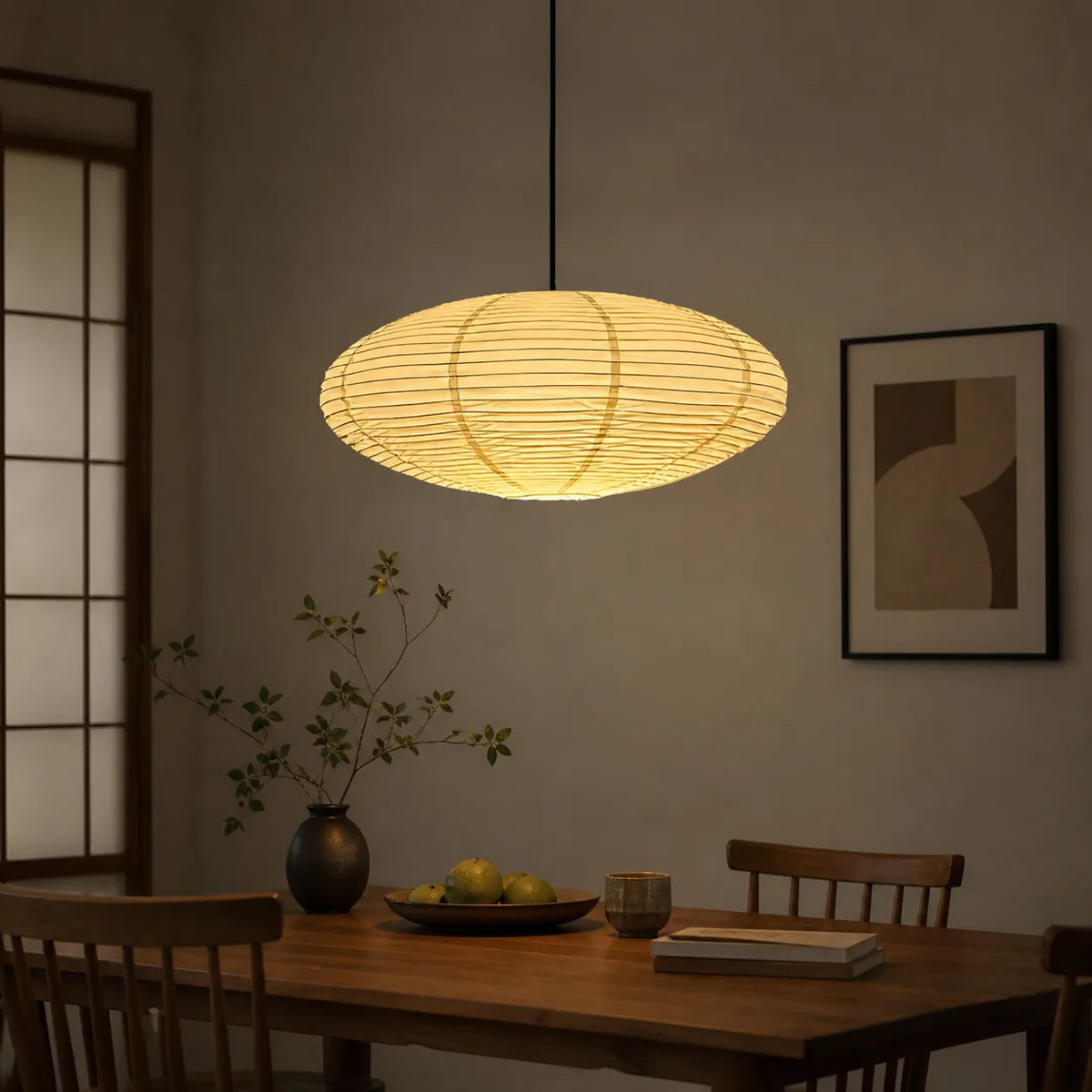 Juno Japandi Sculpted Mulberry Paper LED Pendant Light