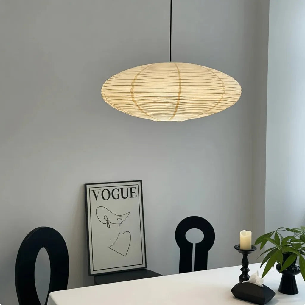 Juno Japandi Sculpted Mulberry Paper LED Pendant Light