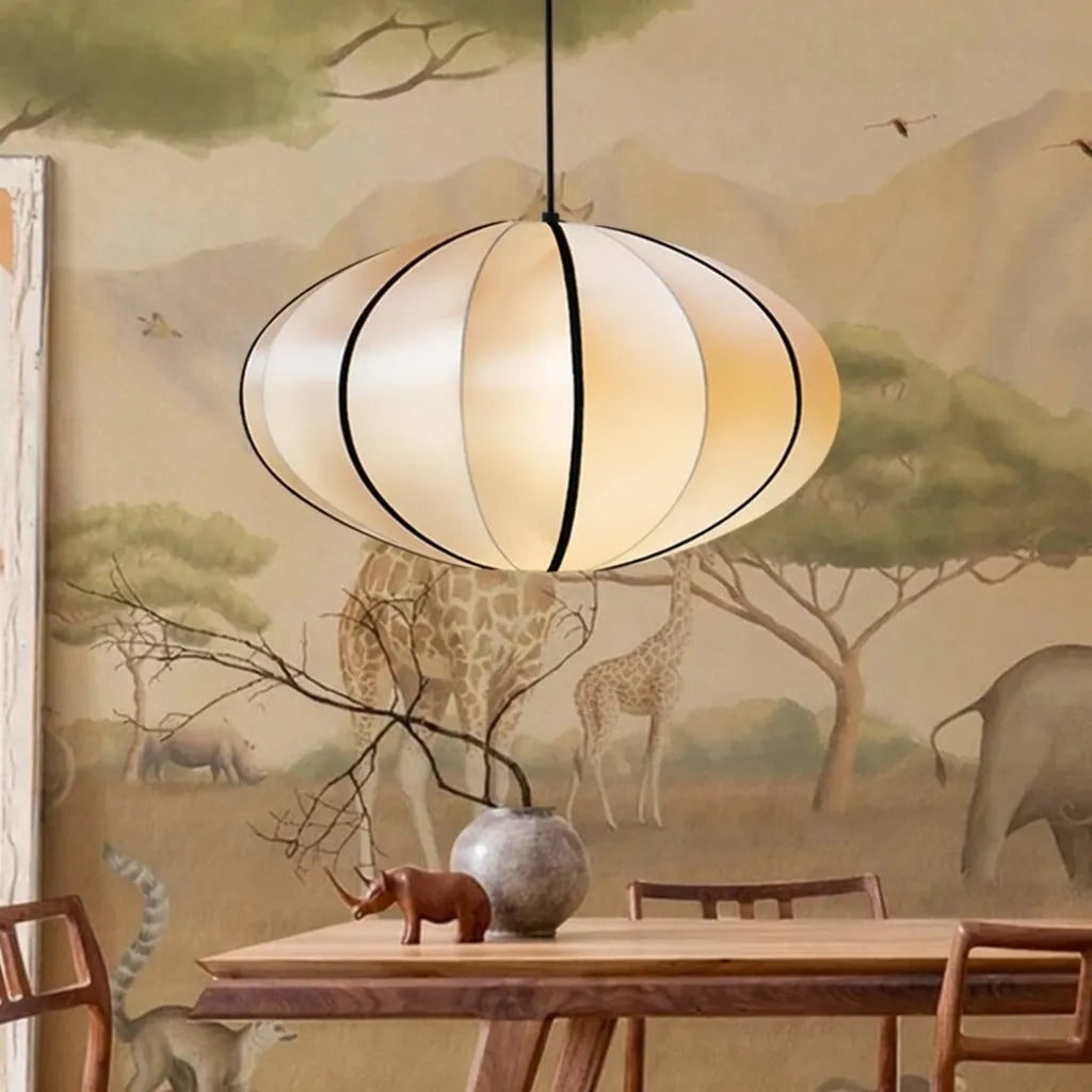 Willa Japandi Handcrafted Silk Pendant Light