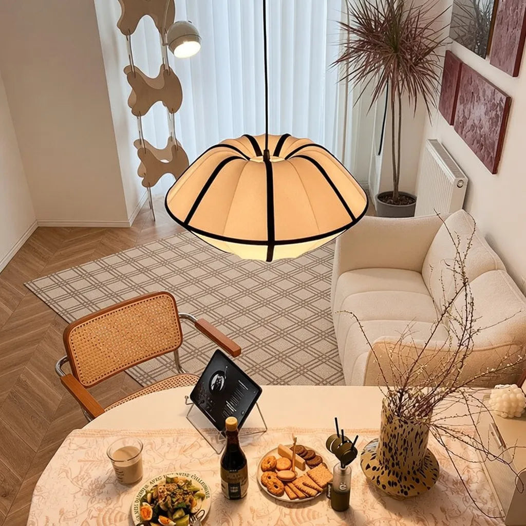 Willa Japandi Handcrafted Silk Pendant Light