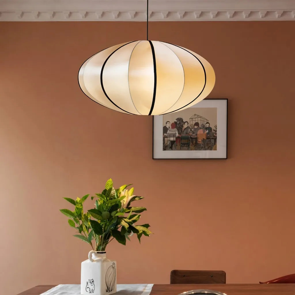 Willa Japandi Handcrafted Silk Pendant Light