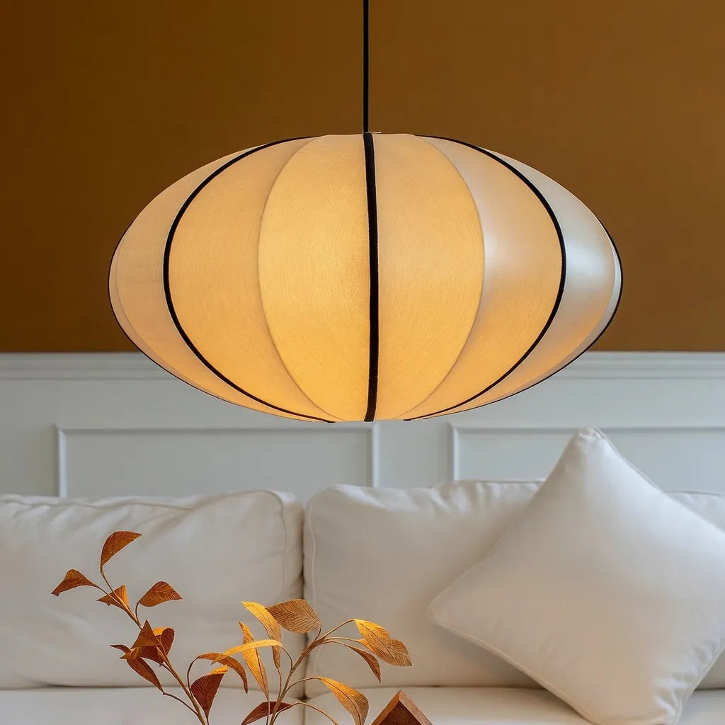 Willa Japandi Handcrafted Silk Pendant Light