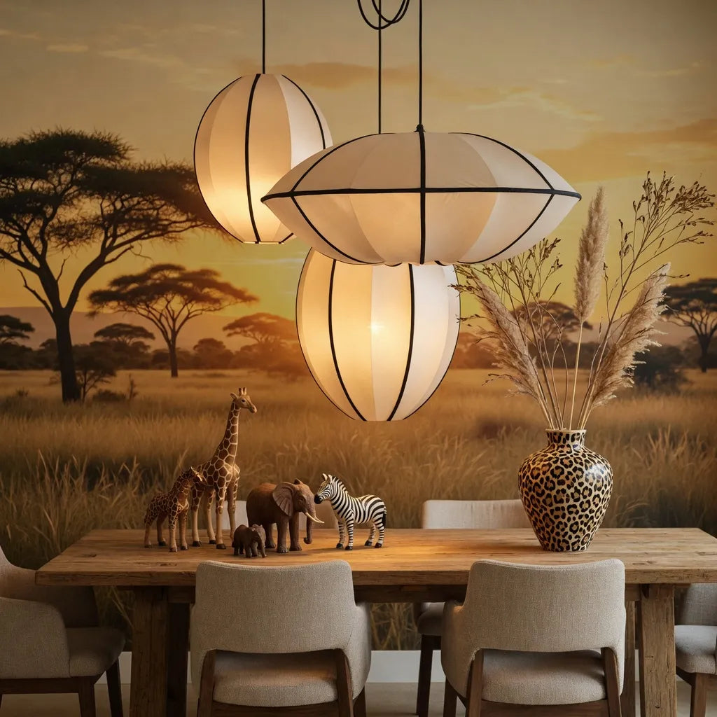 Willa Japandi Handcrafted Silk Pendant Light