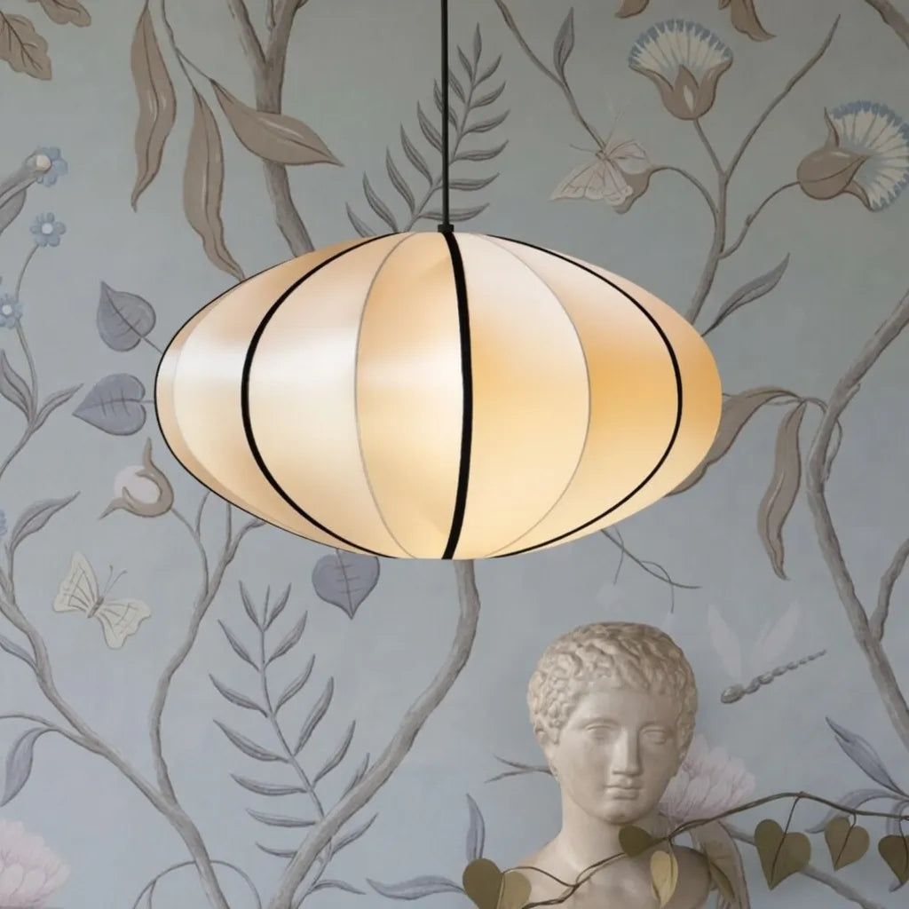 Willa Japandi Handcrafted Silk Pendant Light