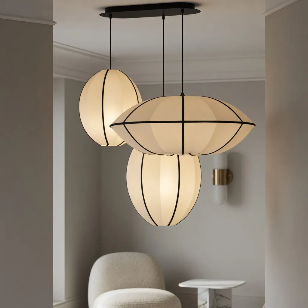 Willa Japandi Handcrafted Silk Pendant Light