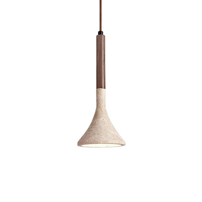 Ariette Japandi Travertine Stone Pendant Light