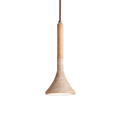 Ariette Japandi Travertine Stone Pendant Light