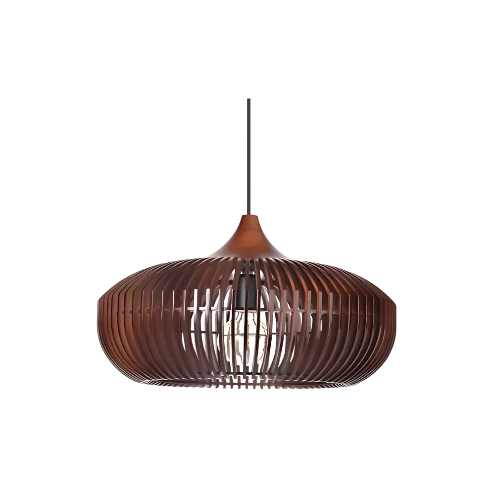 Ottilie Japandi Halo-Inspired Natural Wood Pendant Light
