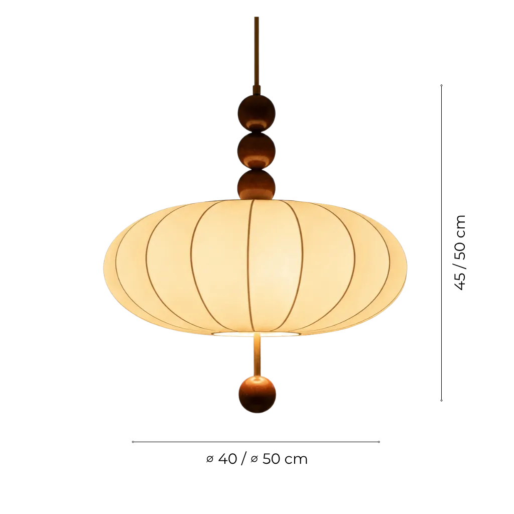 Japandi Mid-Century Fabric Pendant Light