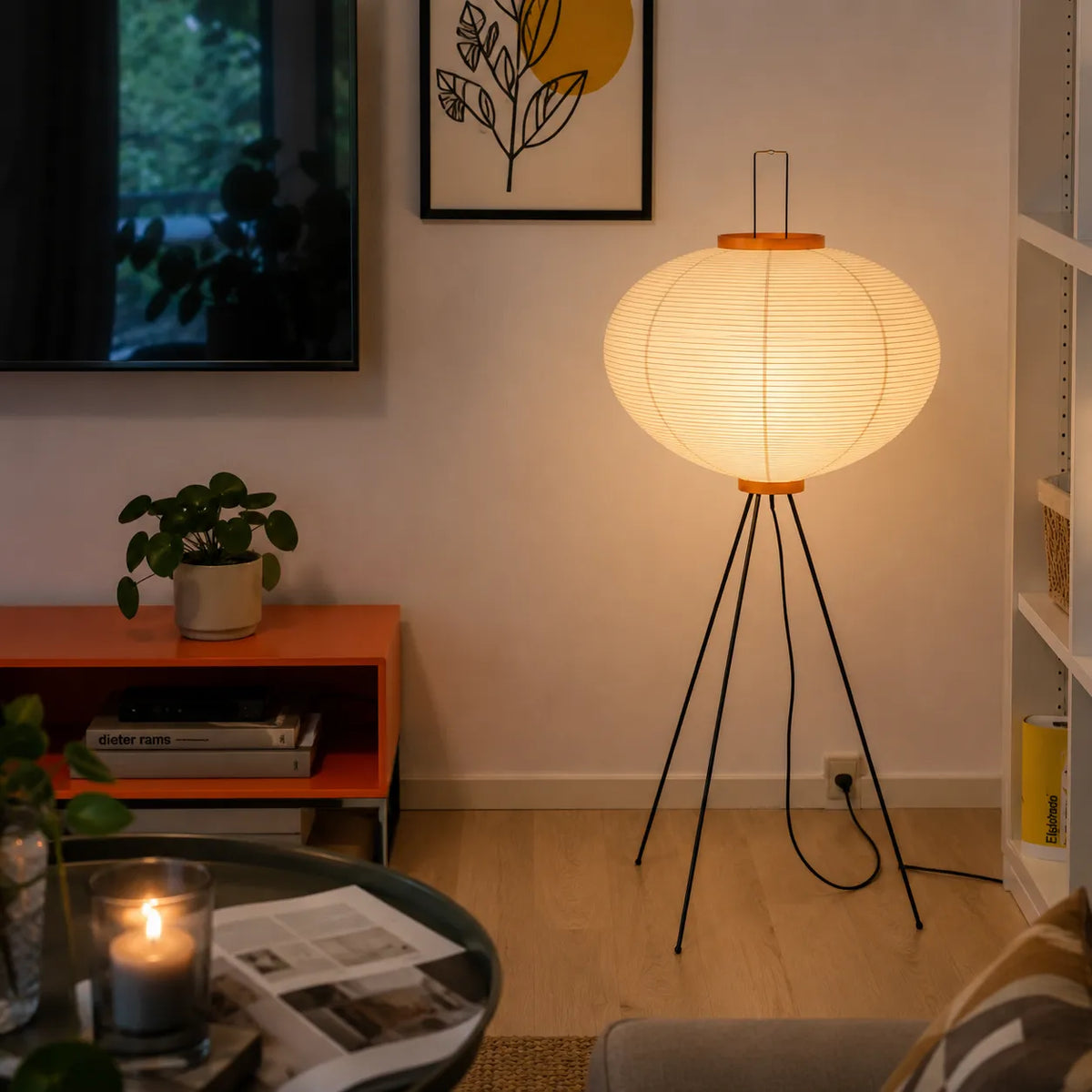 Odelia Japanese Mulberry Paper Floor Lamp