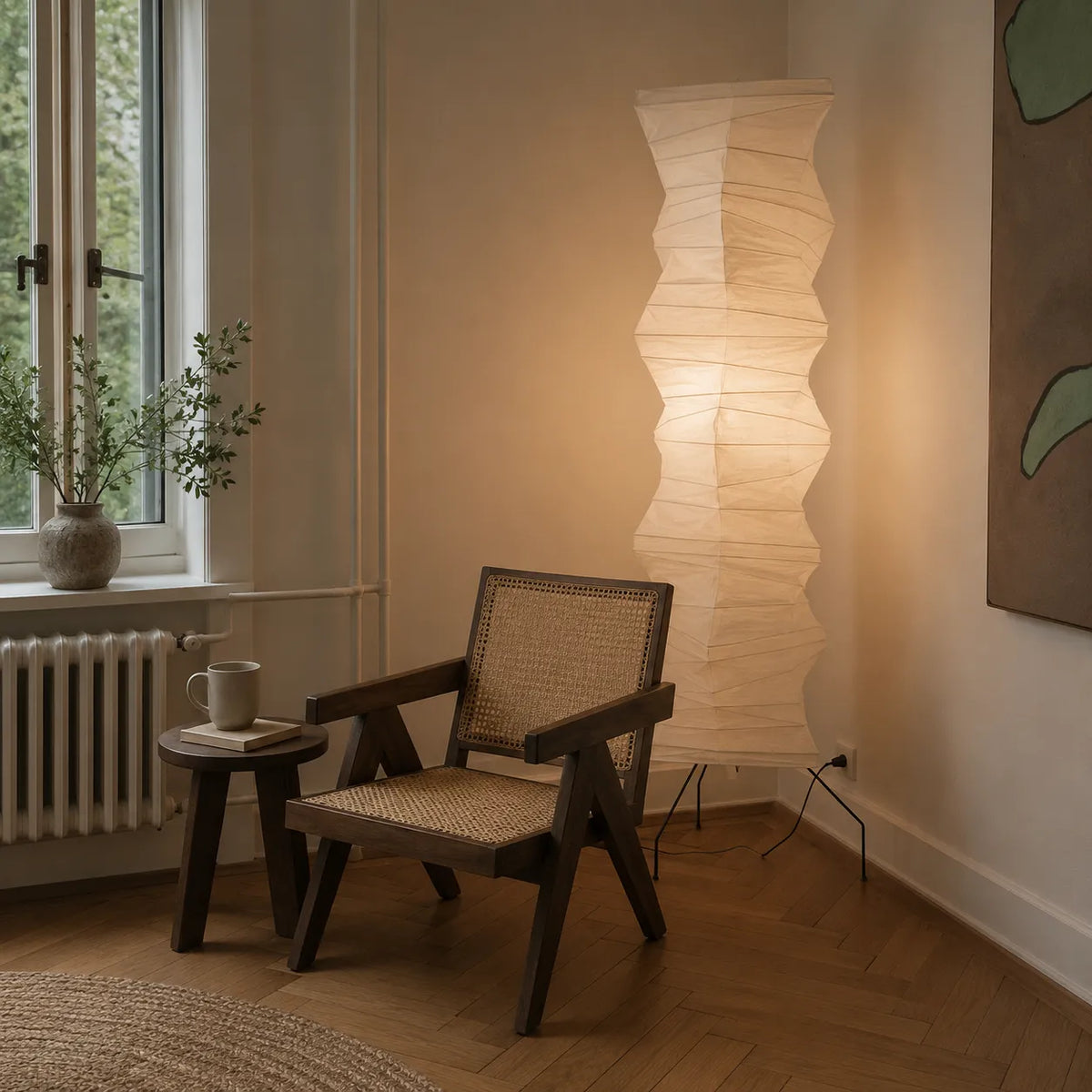 Odelia Japanese Mulberry Paper Floor Lamp