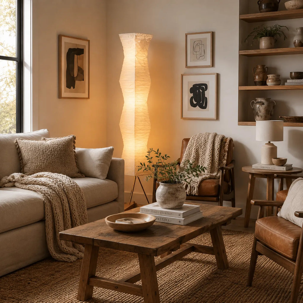 Odelia Japanese Mulberry Paper Floor Lamp