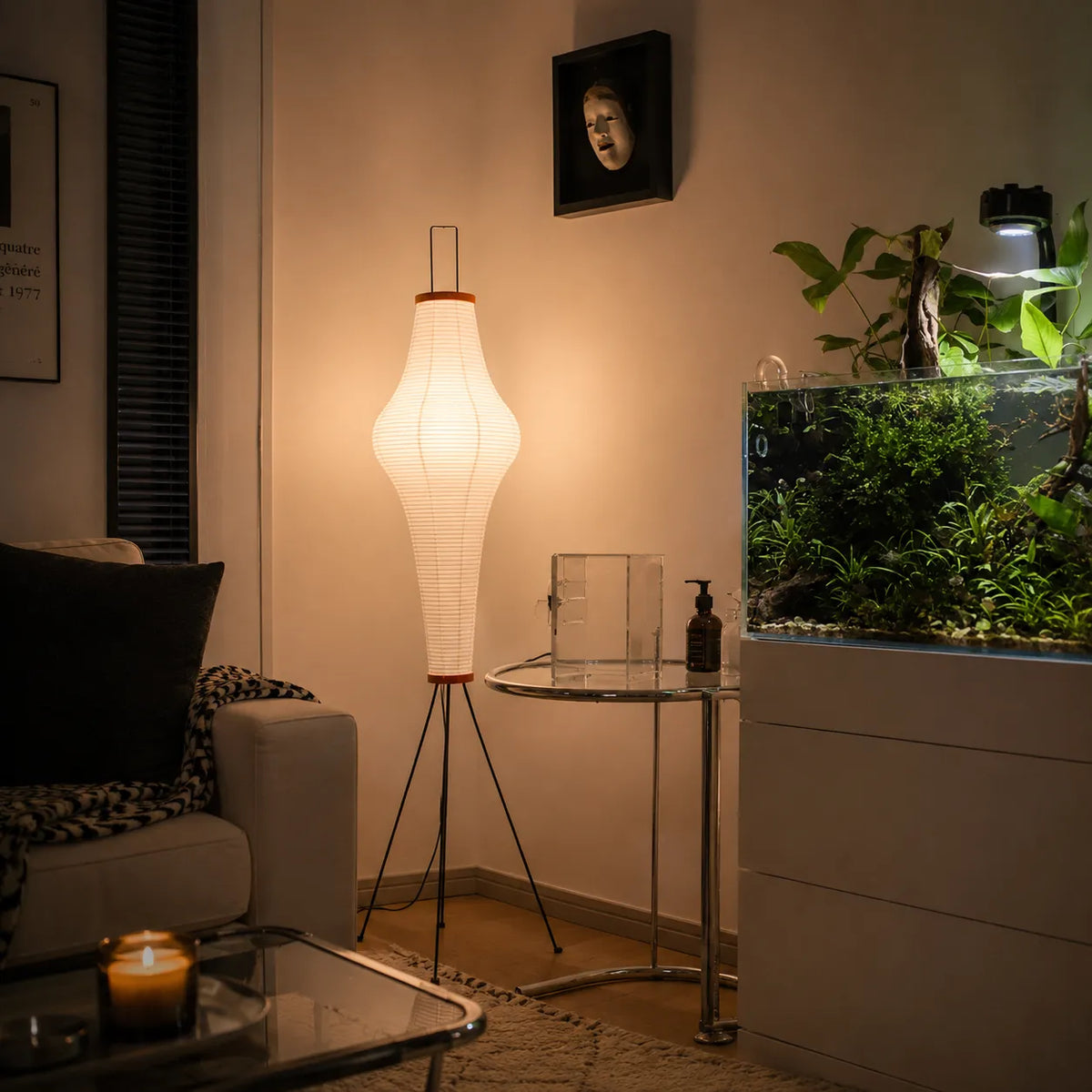 Odelia Japanese Mulberry Paper Floor Lamp
