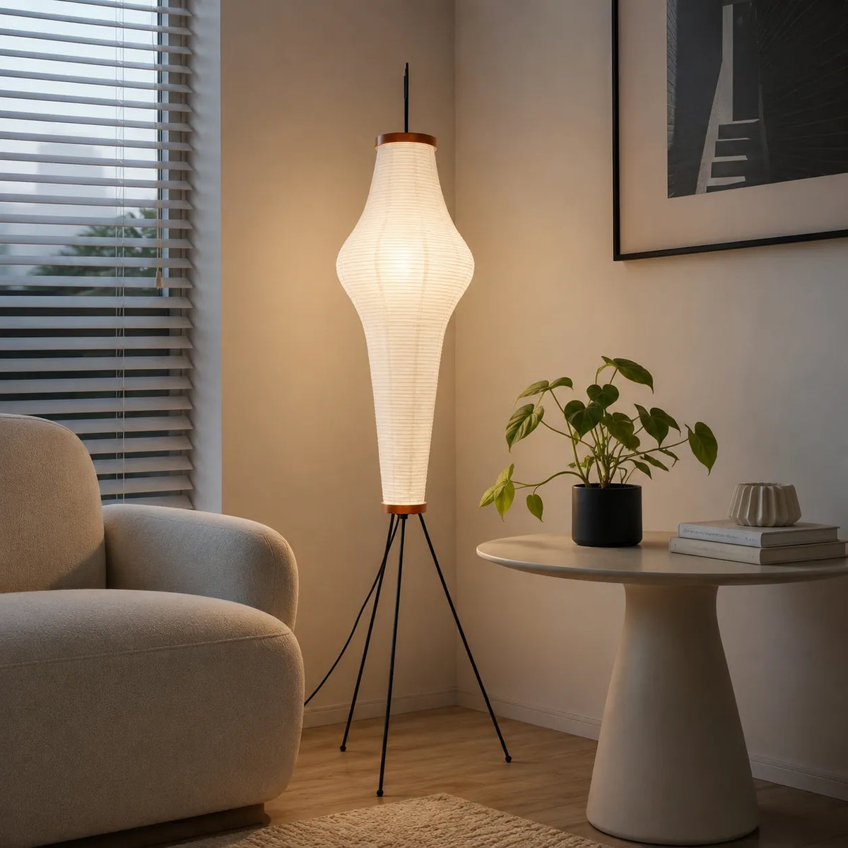 Odelia Japanese Mulberry Paper Floor Lamp