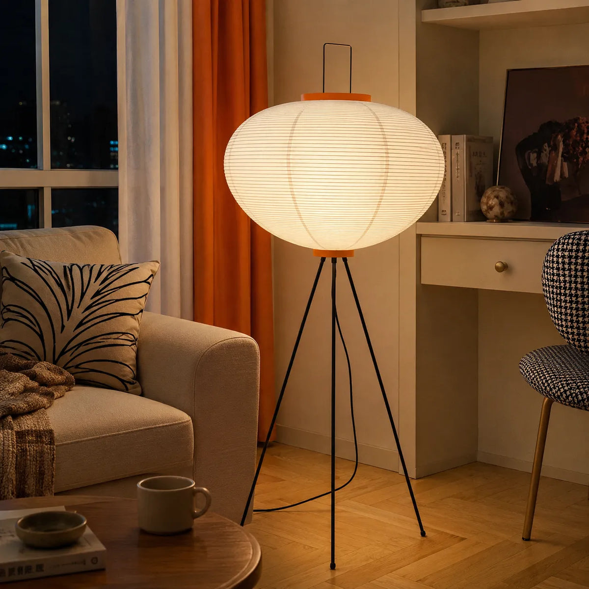 Odelia Japanese Mulberry Paper Floor Lamp