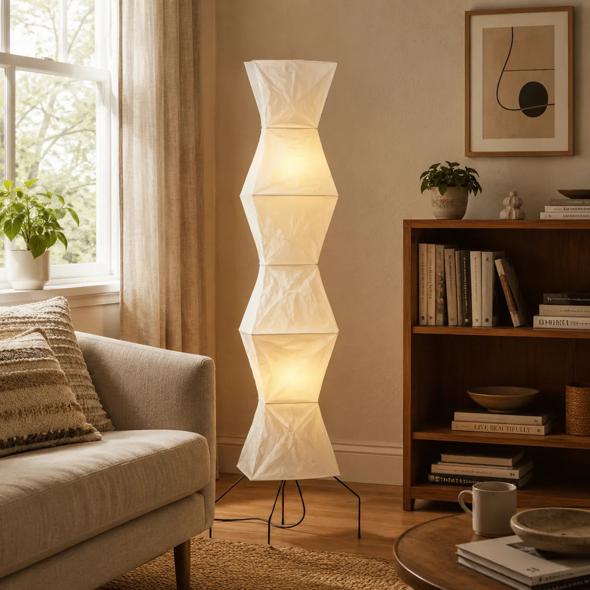 Odelia Japanese Mulberry Paper Floor Lamp