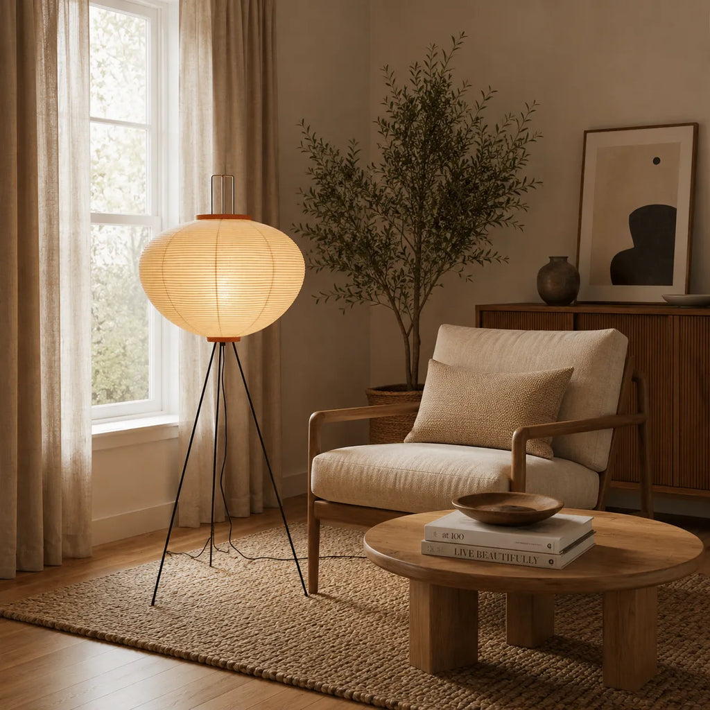 Odelia Japanese Mulberry Paper Floor Lamp
