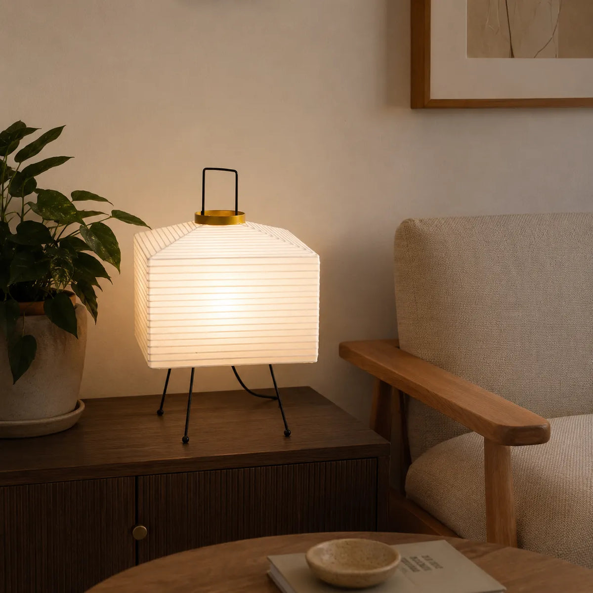 Petra Japanese Rice Paper Globe Floor Lamp