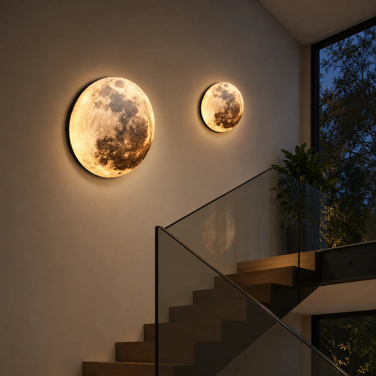Avelaya Scandinavian Wood-Framed Celestial LED Ceiling Light
