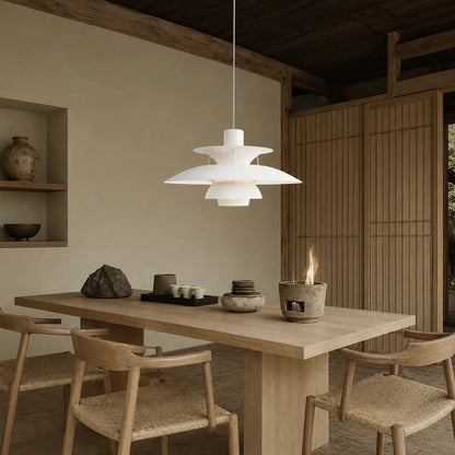 Layered Danish Pendant Light with Soft Downlight