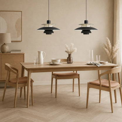 Layered Danish Pendant Light with Soft Downlight
