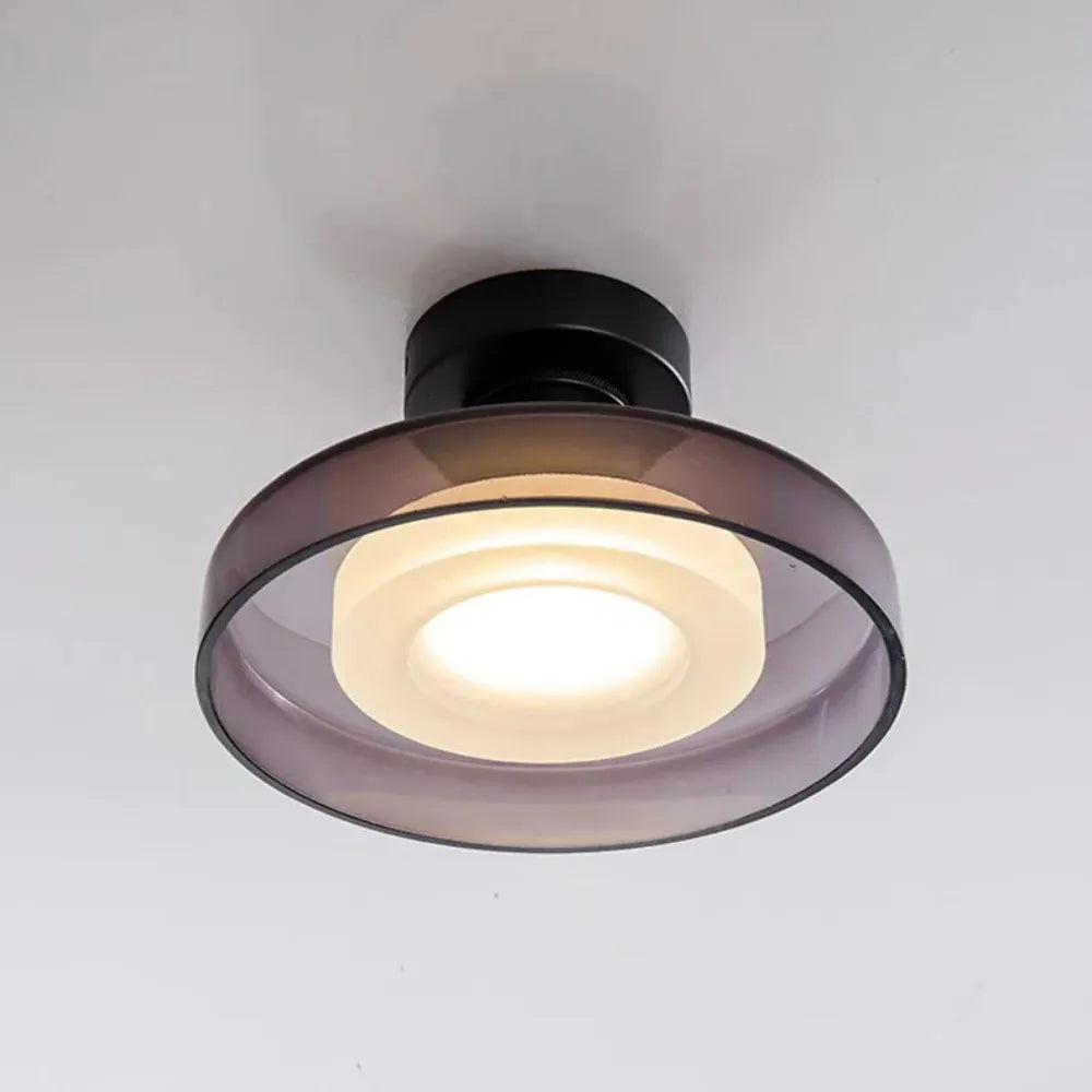 Avaena Modern Layered Glass Halo LED Flush Mount Ceiling Light