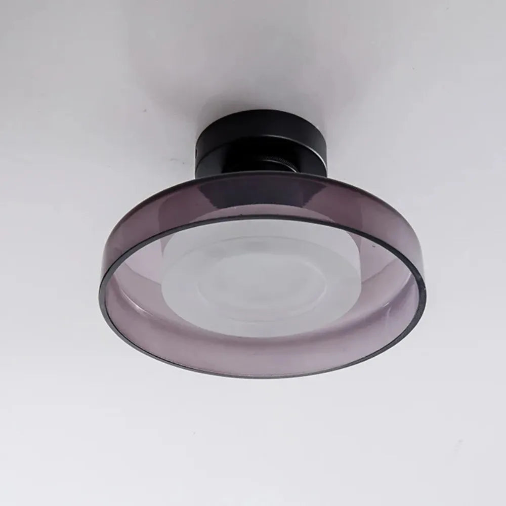 Avaena Modern Layered Glass Halo LED Flush Mount Ceiling Light
