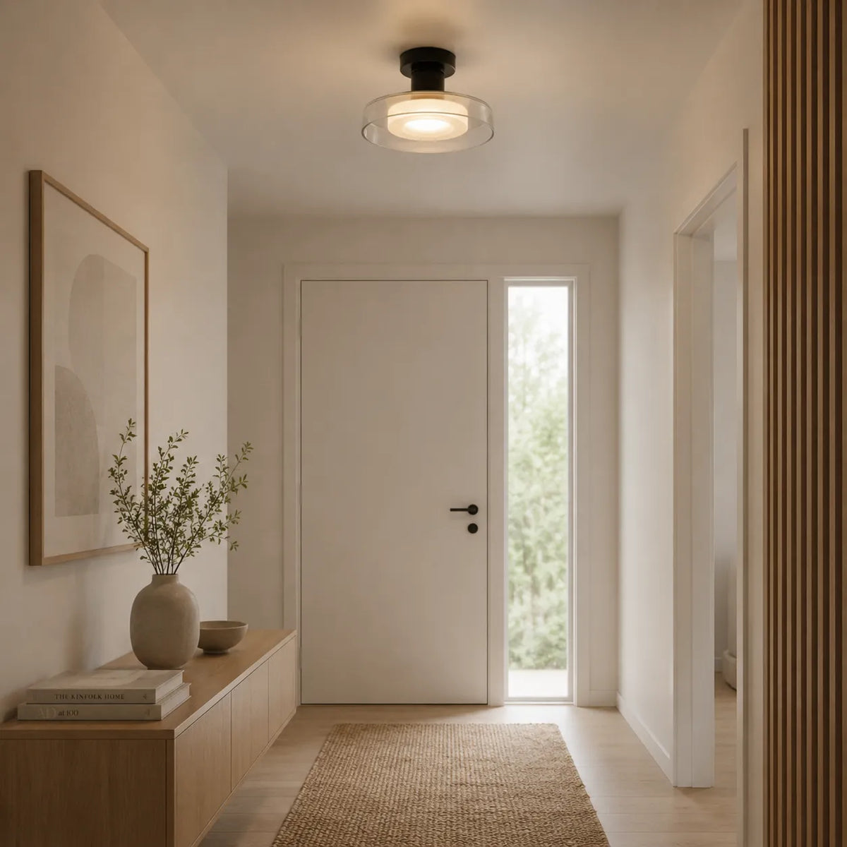 Avaena Modern Layered Glass Halo LED Flush Mount Ceiling Light