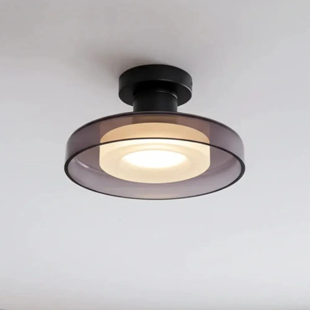 Avaena Modern Layered Glass Halo LED Flush Mount Ceiling Light