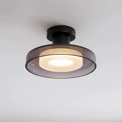 Layered Glass Halo Flush Mount Ceiling Light