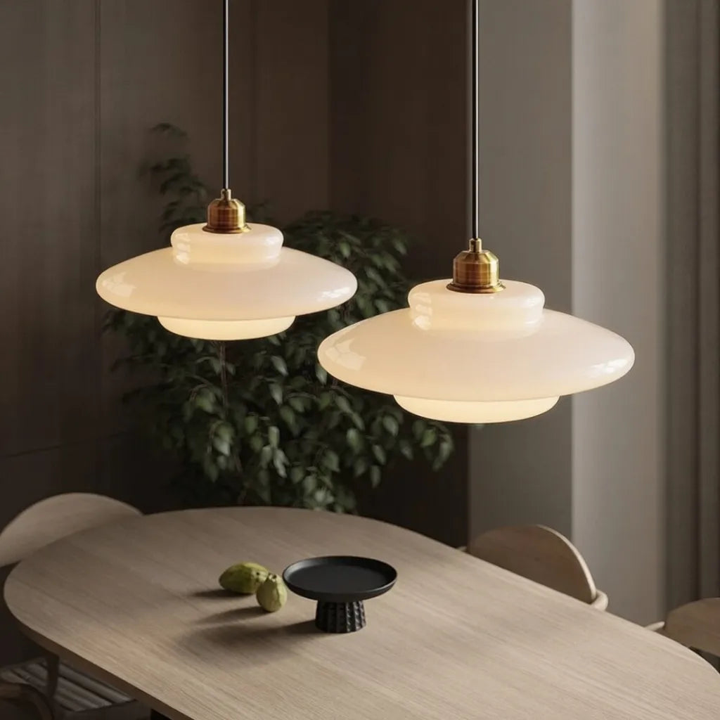 Mireya Modern Layered Opal Glass Pendant Light
