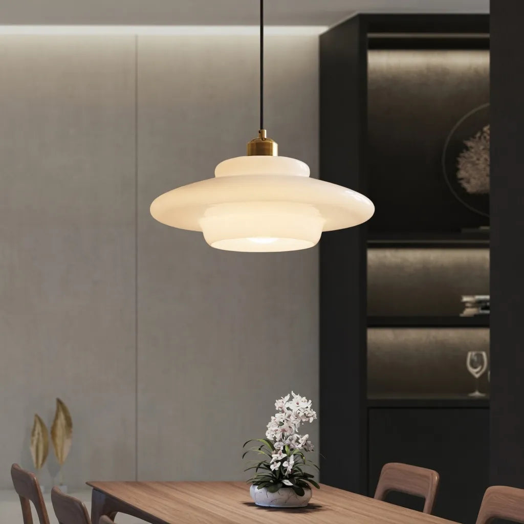 Mireya Modern Layered Opal Glass Pendant Light