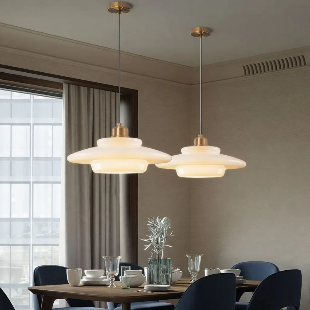 Mireya Modern Layered Opal Glass Pendant Light
