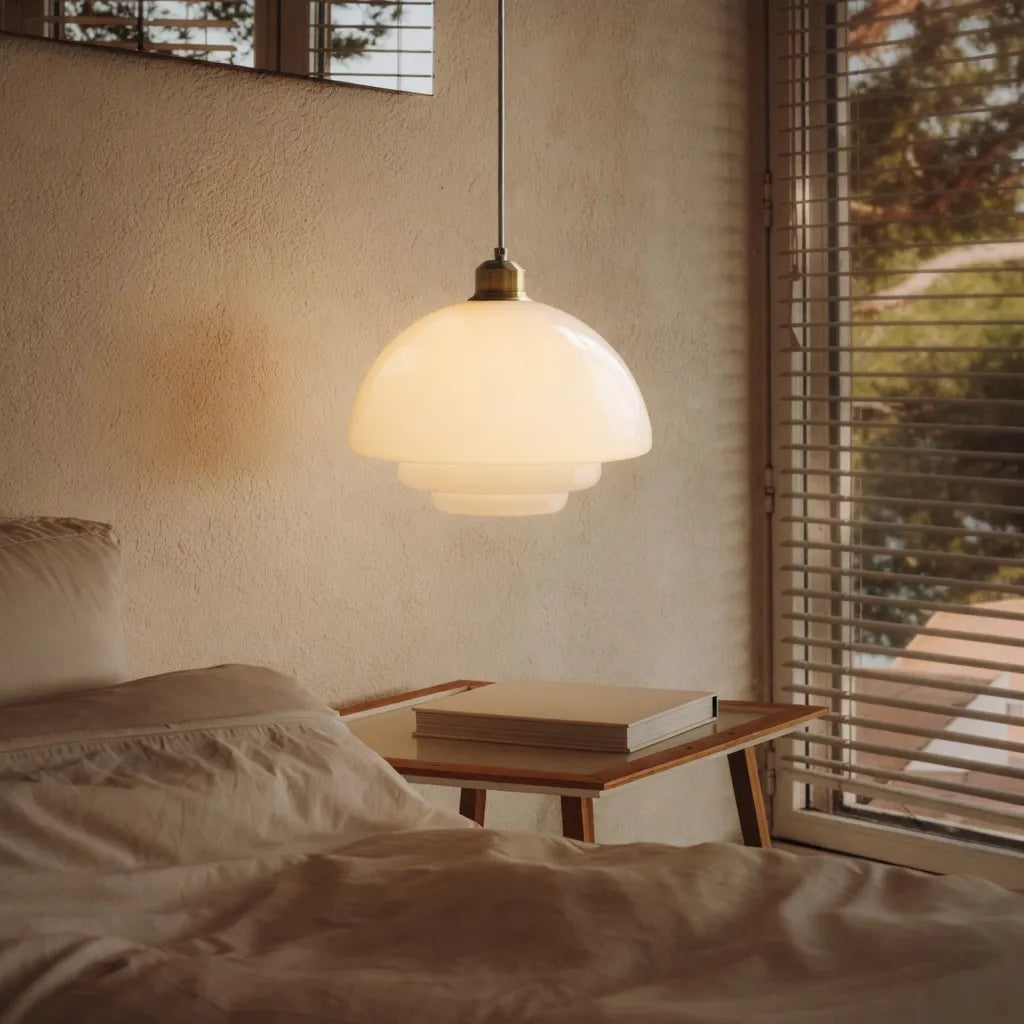 Mireya Modern Layered Opal Glass Pendant Light