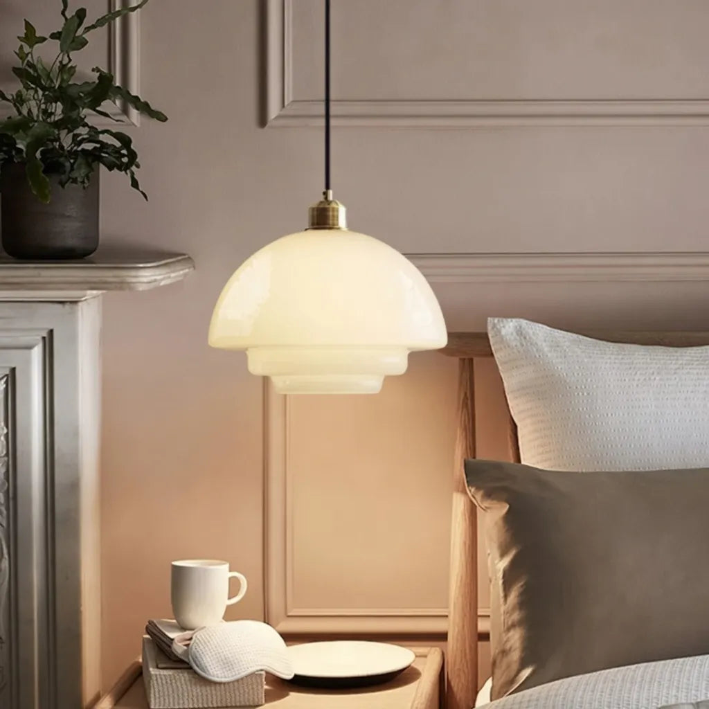Mireya Modern Layered Opal Glass Pendant Light