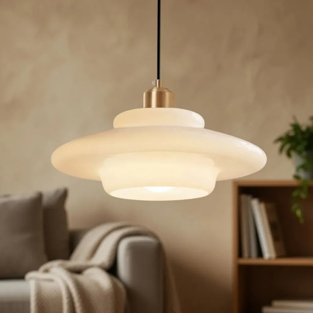 Mireya Modern Layered Opal Glass Pendant Light