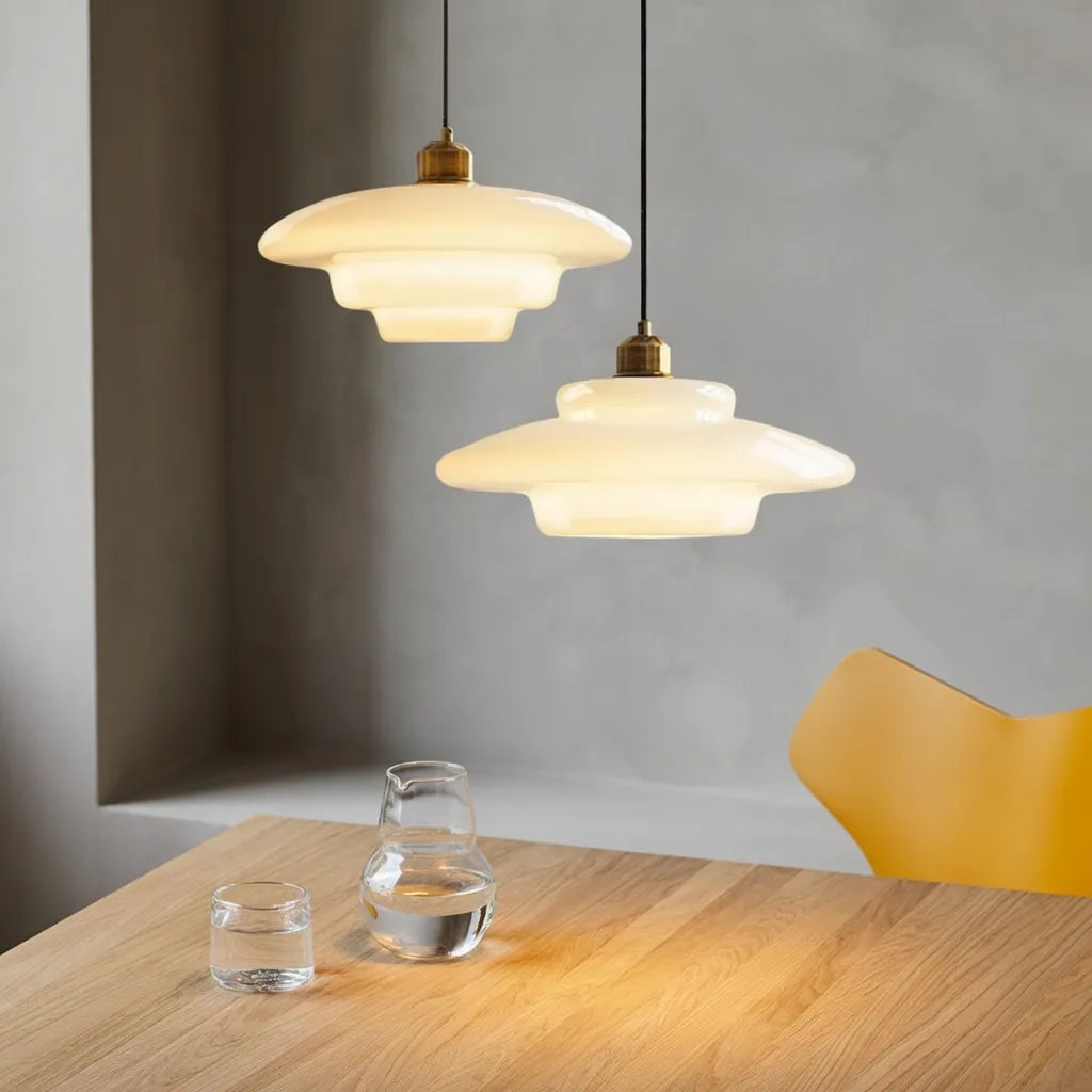 Mireya Modern Layered Opal Glass Pendant Light